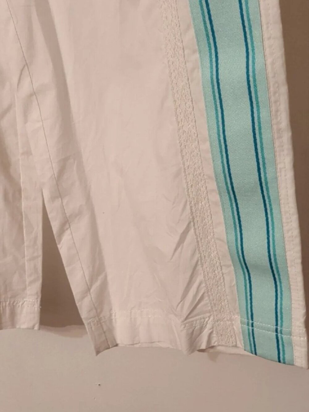 Free People Team Spirit Wide-Leg Track Pants Teal Lace Stripes Size XS NWT - Picture 7 of 8